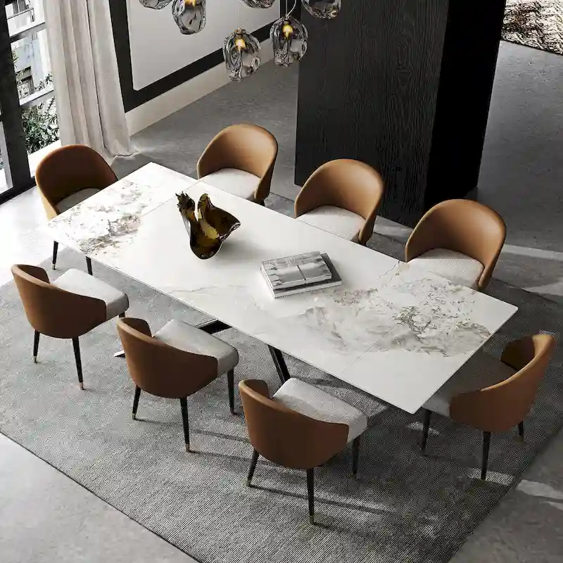 110.24 Extendable Rectangular Sintered Stone Dining Table - 78.74 to 110.24