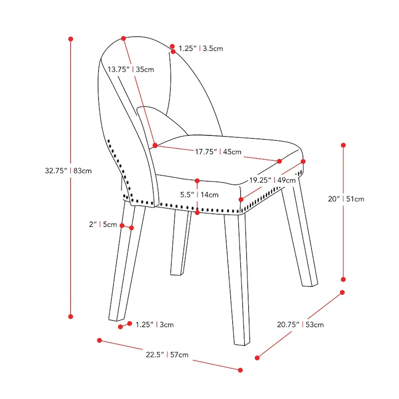 Tiffany Upholstered Dining Chair - 2 Pack