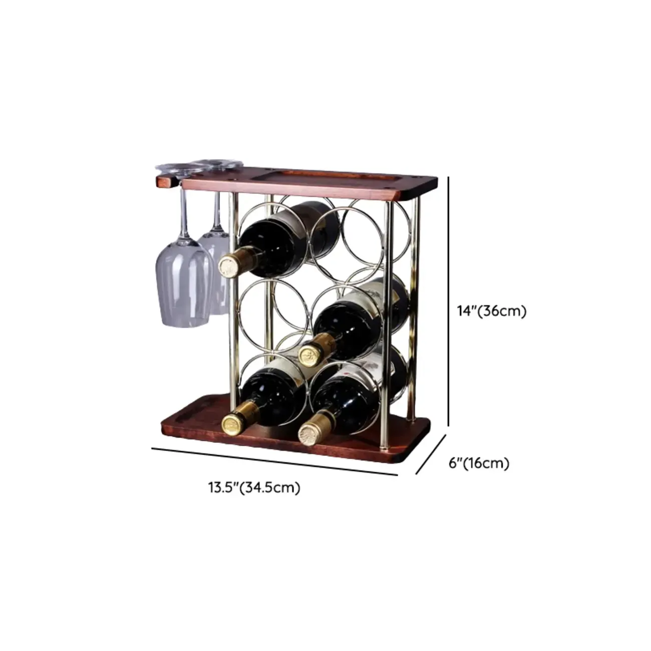 Modern Wine Rack Golden Honeycomb Countertop Bottle Holder