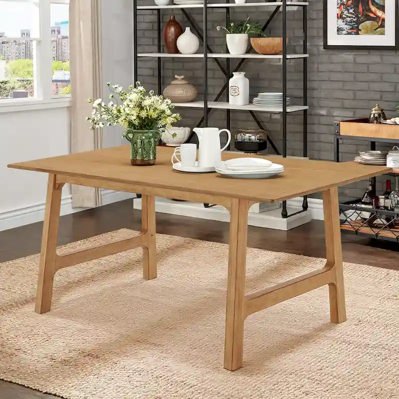 Modern Scandinavian Light Oak Finish 71  Dining Table