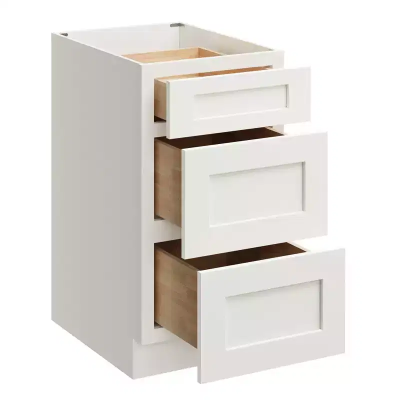CASAINC 18 in. W x 24 in. D x 34.5 in. H Base Kitchen Cabinet with 3 Soft-Close Drawers  RTA Plywood Cabinets