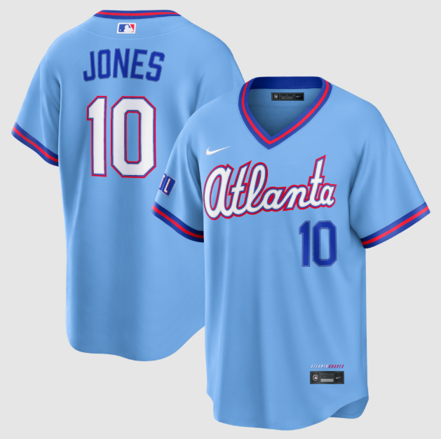 Atlanta Braves Chipper Jones Powder Blue 2026 City Connect Stadium Jersey