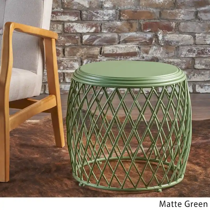 Round Lattice Side Table, 19-inch (48 cm) Diameter