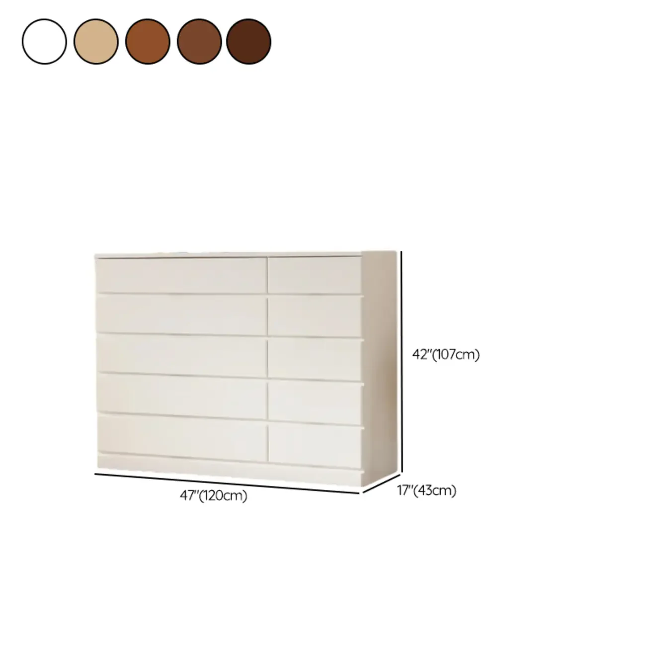 Classic Wooden Double Dressers with 7-Drawer