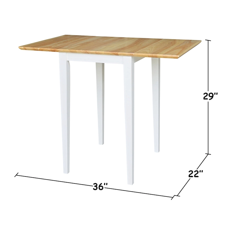 International Concepts Small Drop Leaf Shaker Style Dining Table