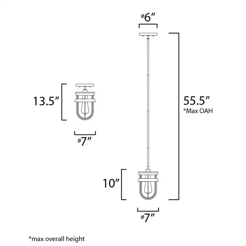 Maxim Lighting Breakwater 1 - Light Pendant in Black
