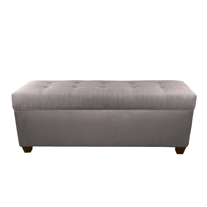 Sole Secret Button Tufted Linen Storage Bench