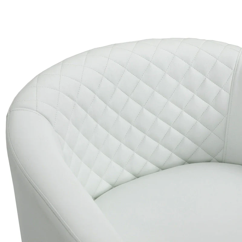 Barrel Accent Chair PU Leather with Nailhead Trim