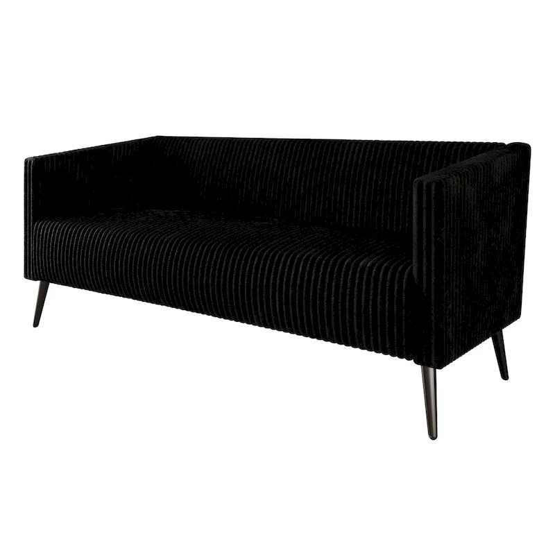 Velvet Upholstered 2.5-Seater Sofa with Metal Legs