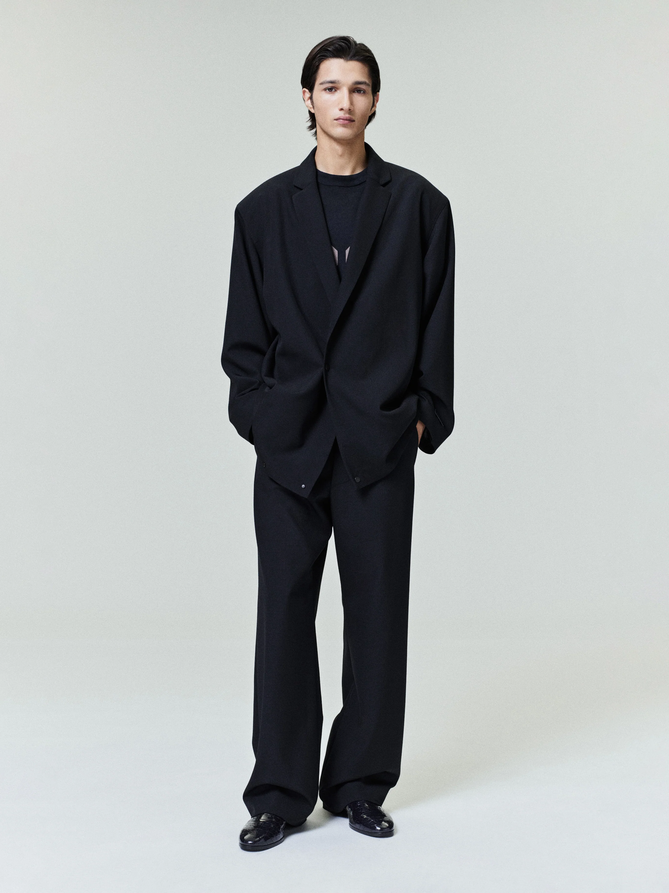 Wool Ripstop Relaxed Long Jacket