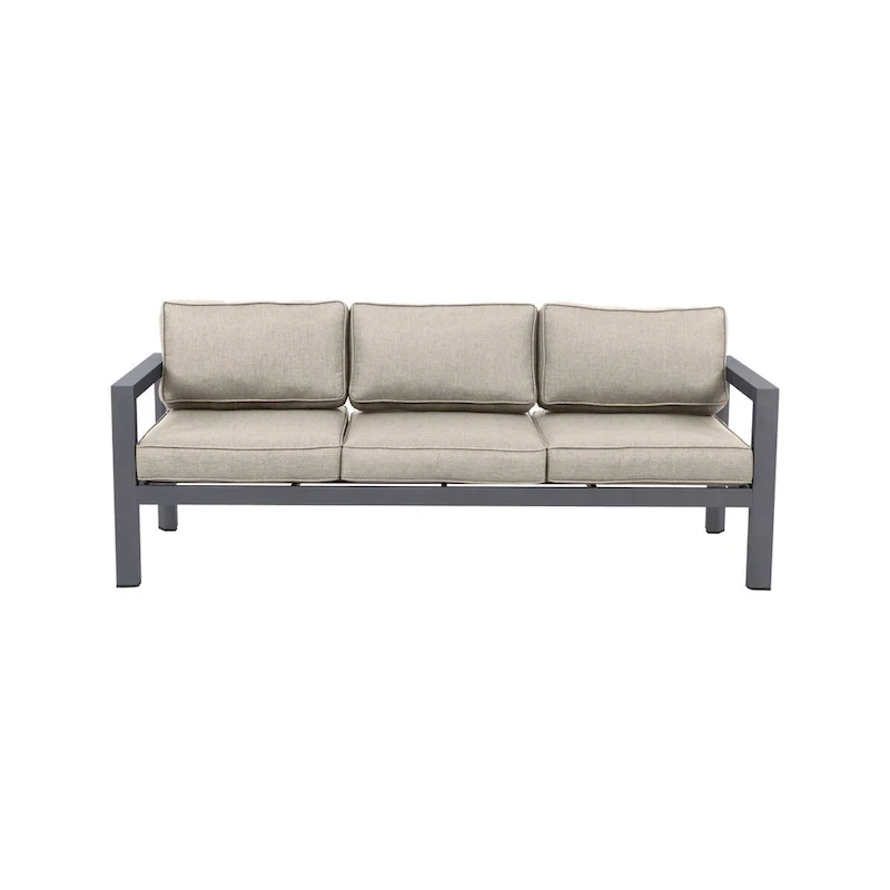 Cabo Aluminum Sofa with Gray Frame with Cushion.