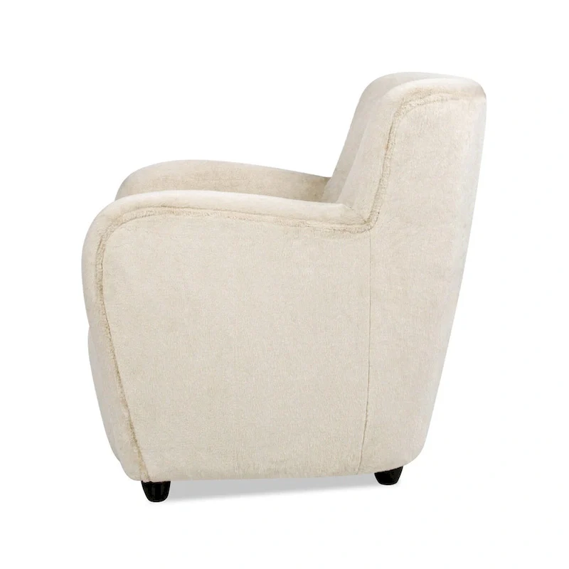 Wolffe 32  Transitional Faux Fur Upholstered Curved Arm Accent Chair