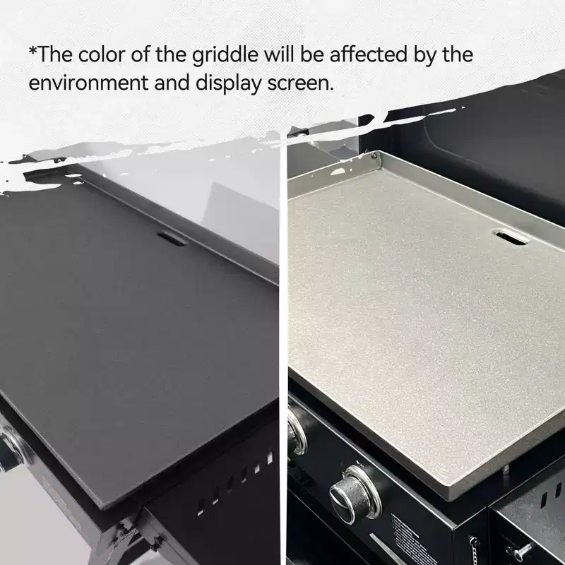 RoyalGourmet 3-Burner Propane Gas Griddle with Collapsible Side Shelves GB3000HTG Black