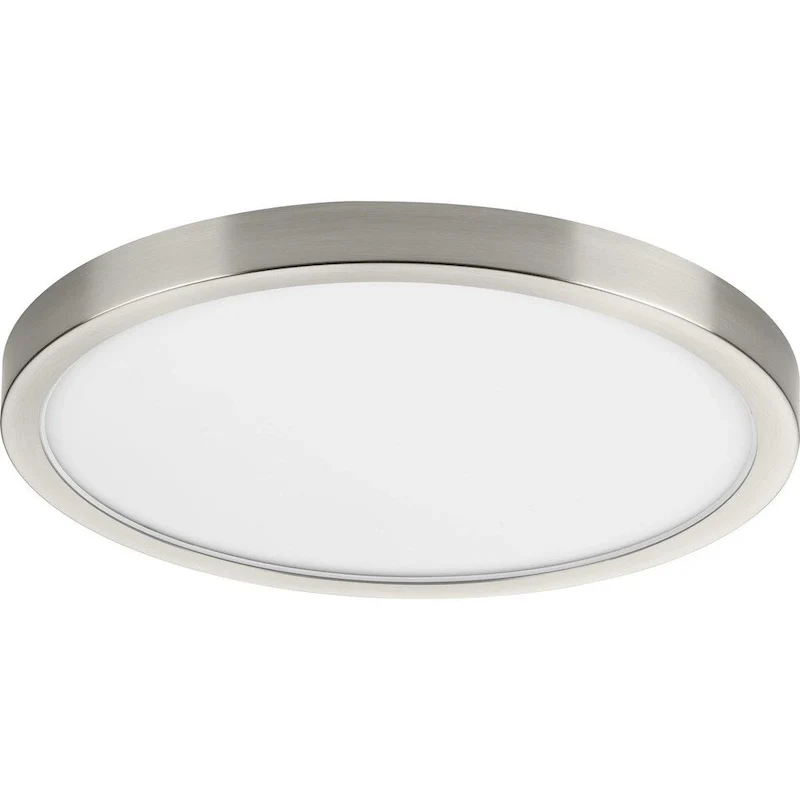 Everlume Collection Brushed Nickel 14  Edgelit Round Trim Ring - 14.410  x 14.410  x 1.570