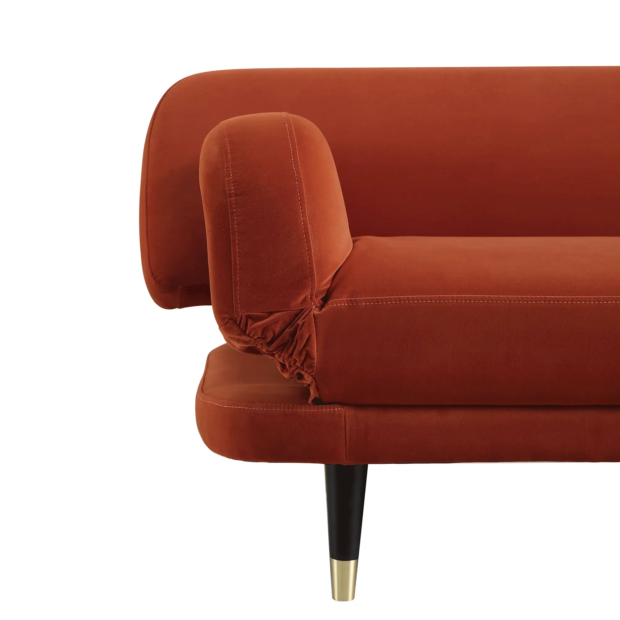 2-Seater Sofa Bed, Rust Velvet