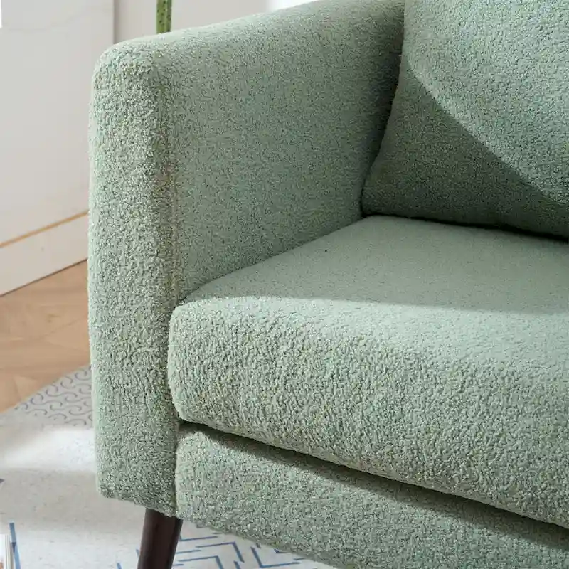 Green 26.77  Upholstered Arm Chair with Solid Wood Legs