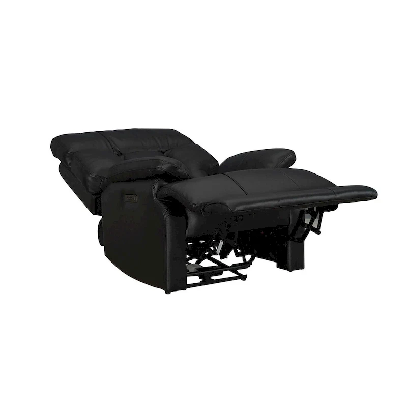 Genuine leather Black Power Recliner Zero Gravity Dual Power Recliner Adjustable Headrest Extendable Footrest