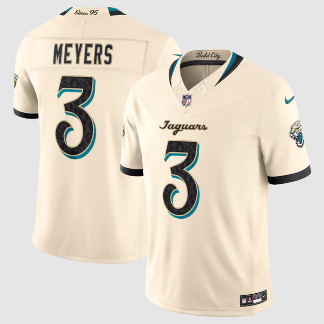Jacksonville Jaguars Jakobi Meyers Natural 2026 Rivalries Collection Stitched Limited Jersey