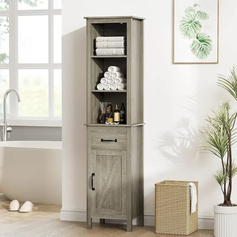 63 H Tall Bathroom Cabinet Storage, Narrow Storage Cabinet