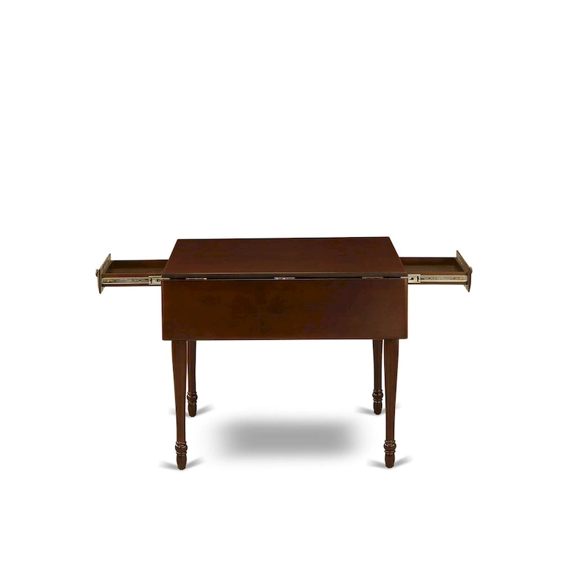 East West Furniture Dining Set Contains a Rectangle Dining Room Table with Dropleaf and Parson Chairs (Pieces Options)