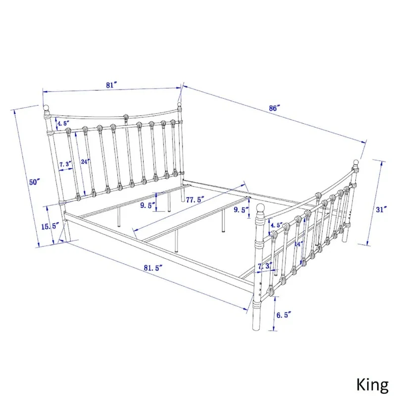 Xander Dark Brown Steel Bed by iNSPIRE Q Classic