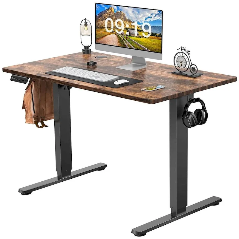 Electric Height Adjustable Standing Desk – Yellow / Black / White / Brown, 4 Sizes