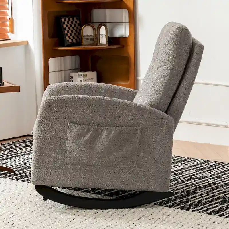 Accent Rocking Chair with Footrest High Back