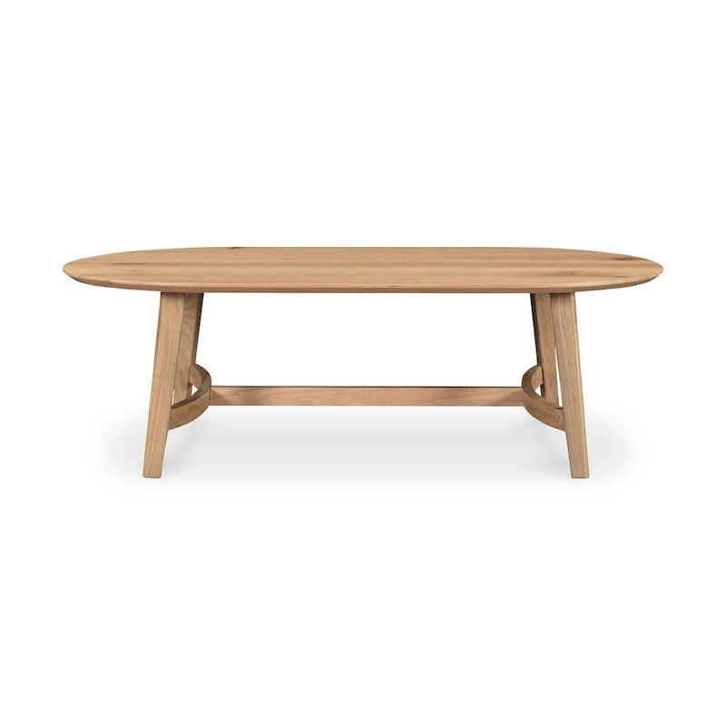 Aurelle Home Tyier Mid-Century Modern Solid Oak Coffee Table - 54 W x 17 H x 28 D