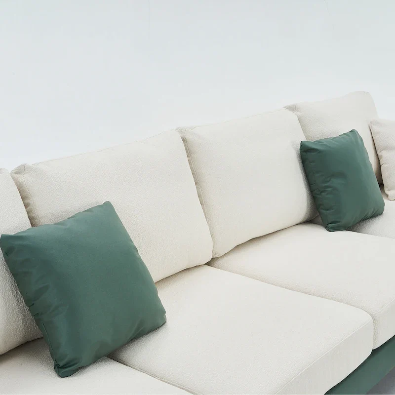 U-Shape Sectional Sofa 4-Seat Couch with Double Chaise Lounge