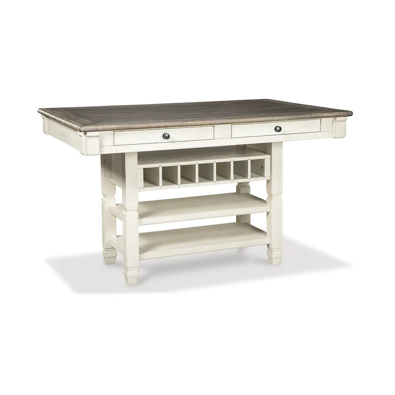 Signature Design by Ashley Bolanburg Antique White / Brown 7-Piece Counter Height Dining Package