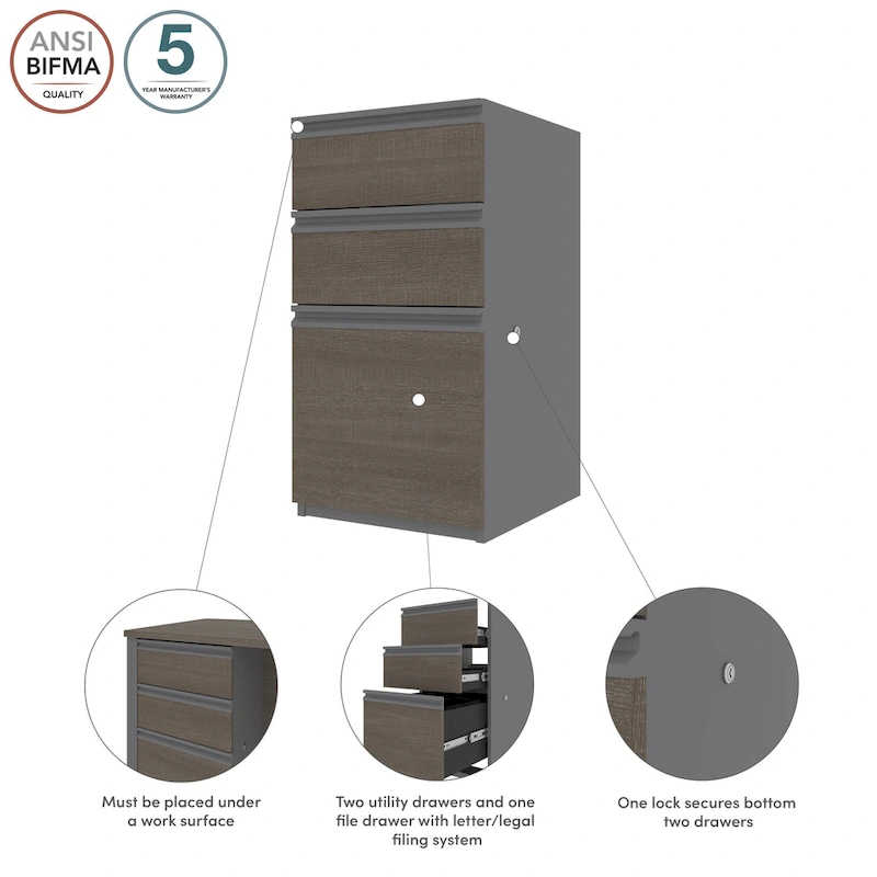 Bestar Prestige 16W Add-On Pedestal by Bestar.