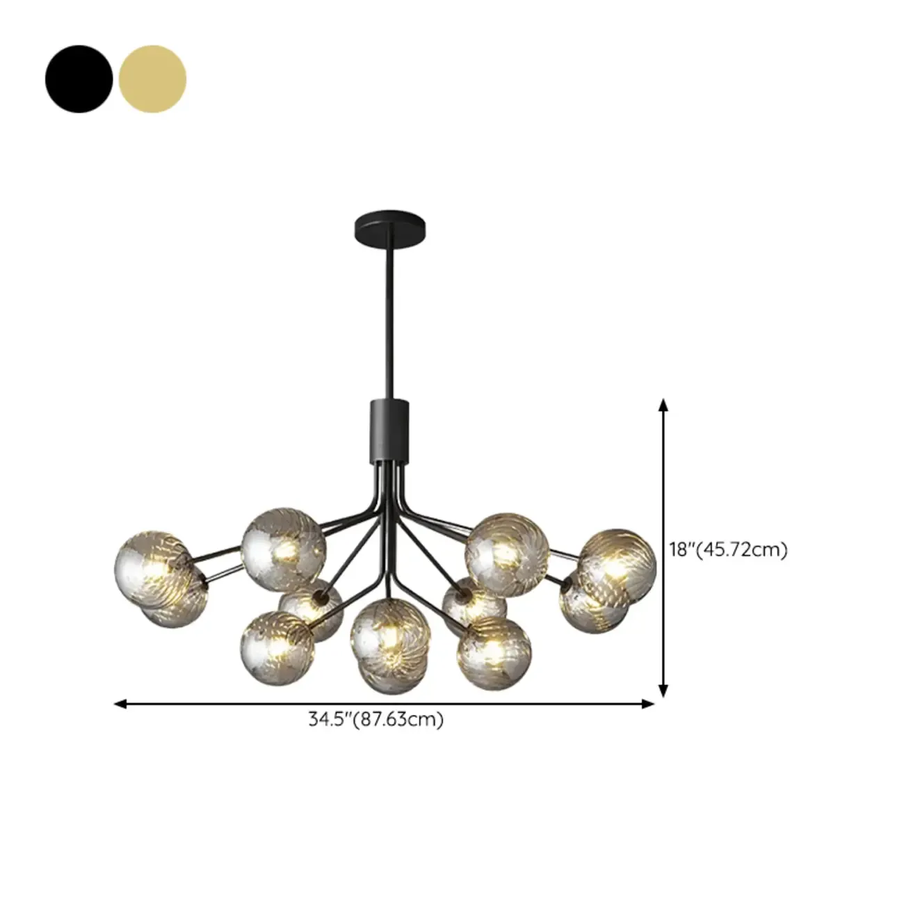 2-Tier Modern Globe Chandelier Adjustable Hanging Length
