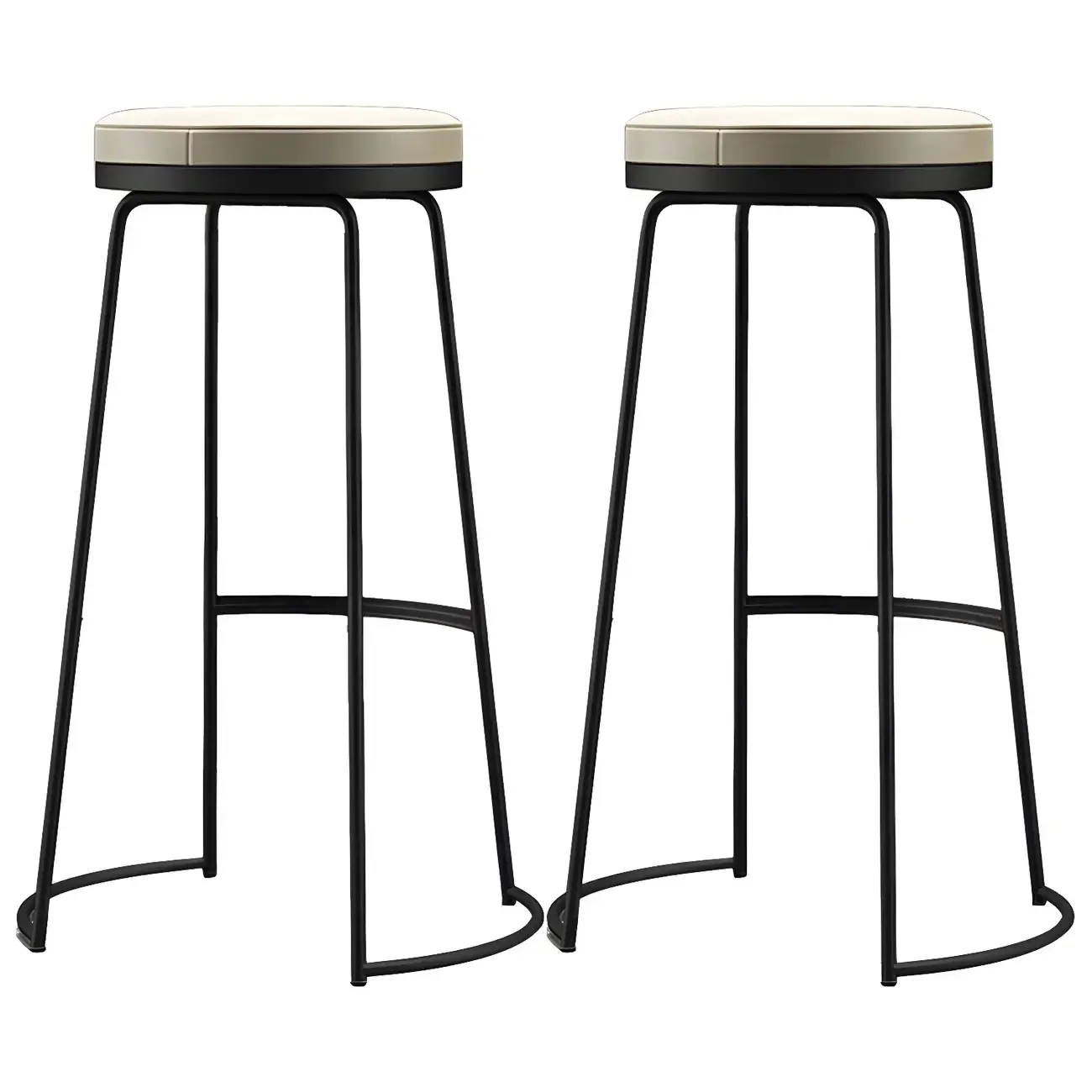 Industrial Metal Leather Seat Bar Stools Counter Height