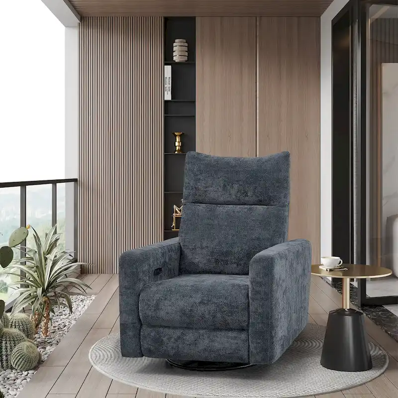 Olmas 33.5 W Power Swivel Glider Recliner with USB Charger