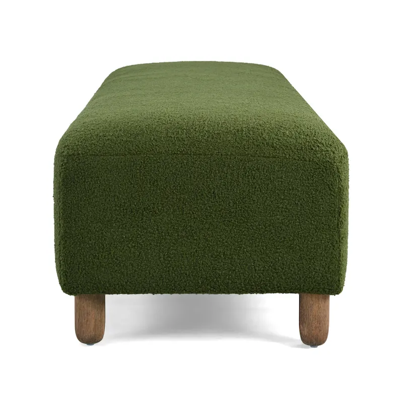Modern Boucle Ottoman Bench for 2 People