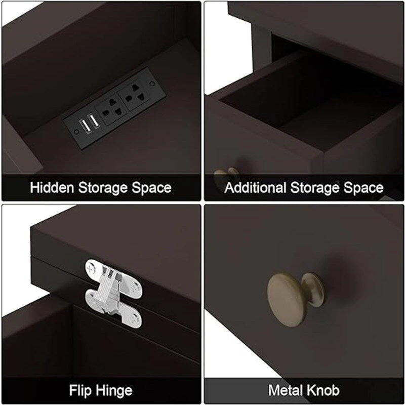 End Table with Flip Top and Charging Station