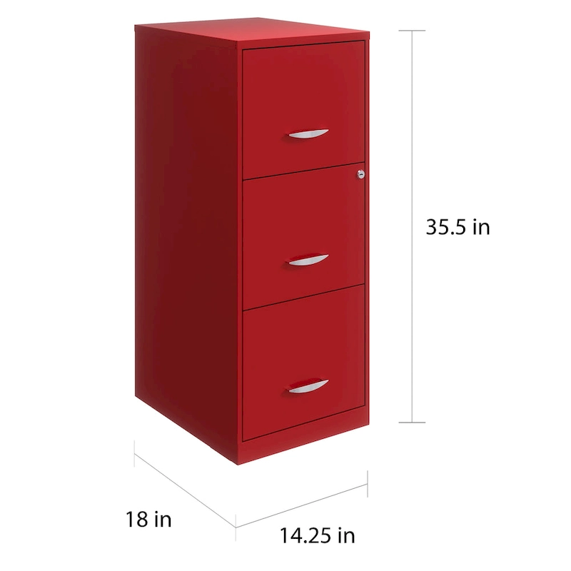 Space Solutions Lava Red 3-Drawer Vertical File Cabinet