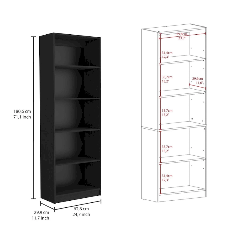 Kenyon 74 Wide 5-Shelf Double Cabinet Bookcase Set of 3