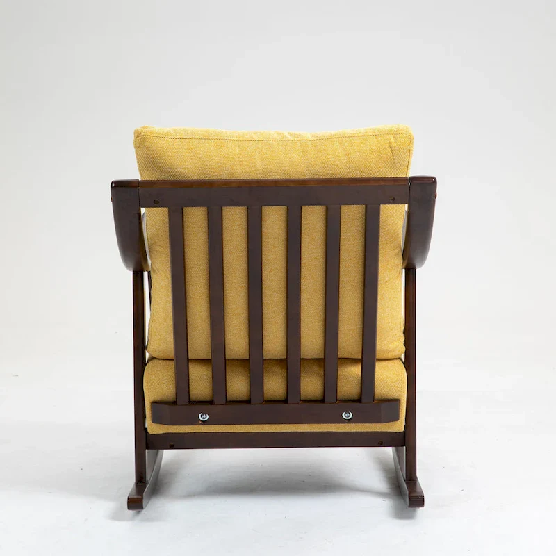 Linen Solid Wood Rocking Arm Chair