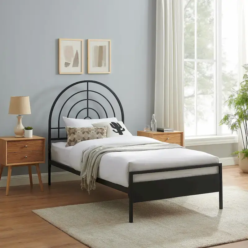 Modern Metal Arch Twin Bed Frame