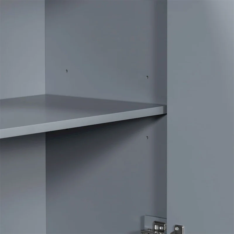 Grey / Black / Navy Blue 4-Door Sideboard Cabinet with Metal Legs