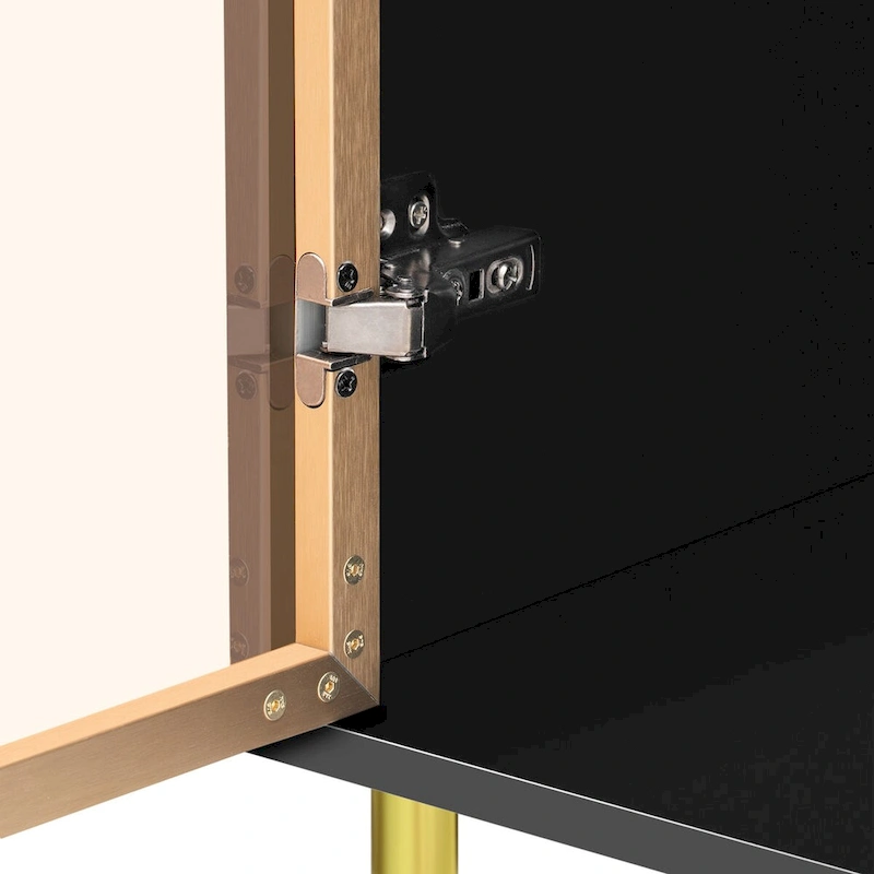 Modern Sideboard with Metal Legs and Handles - 60W x 16D x 36H