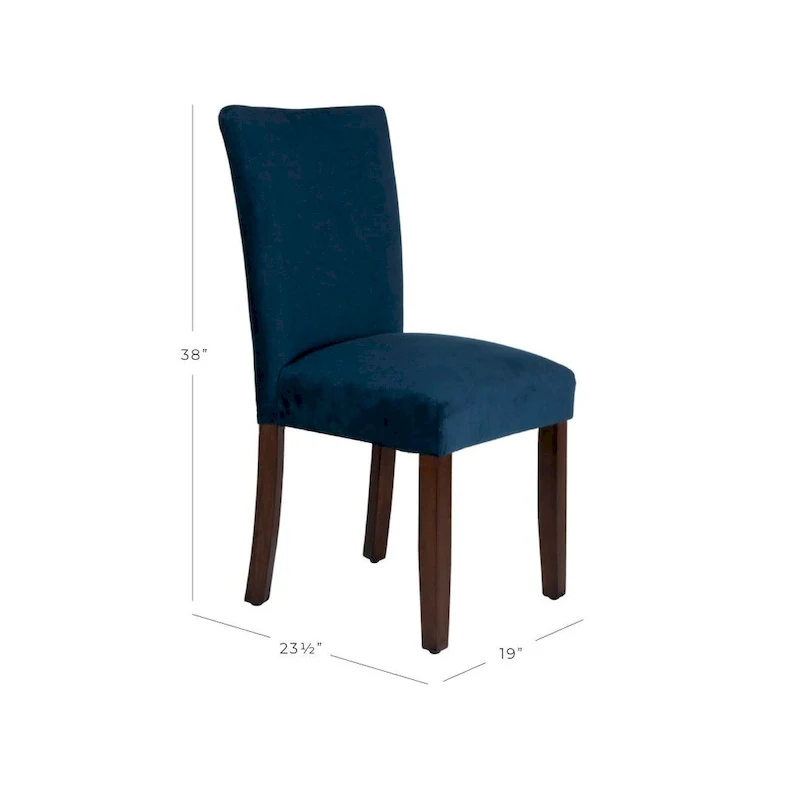 Classic Dark Navy Blue Velvet Parsons Dining Chair