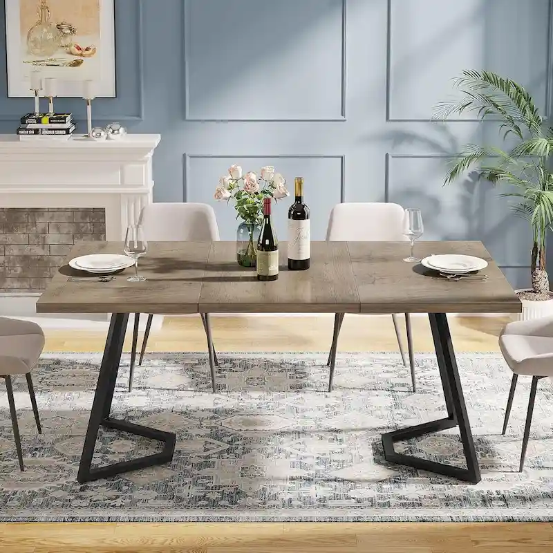 Rectangular Dining Room Table, 55 Inches Small Kitchen Table