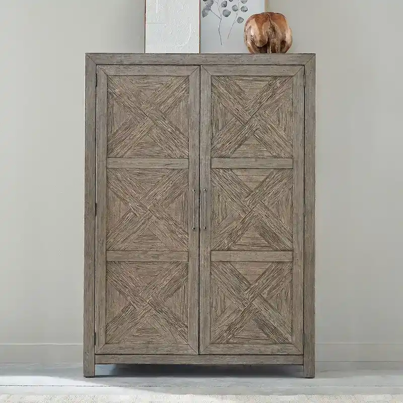 Skyview Lodge Cobblestone Oak Armoire for Bedroom Storage - Width 54  x Depth 20  x Height 75