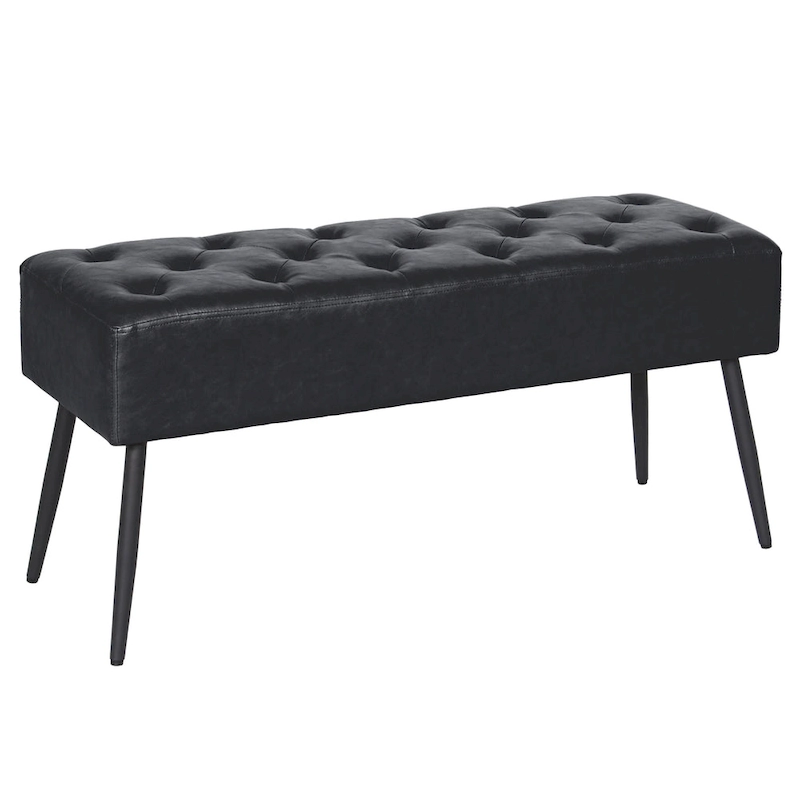Maypex Faux Leather Upholstered Bench with Tufted Seat