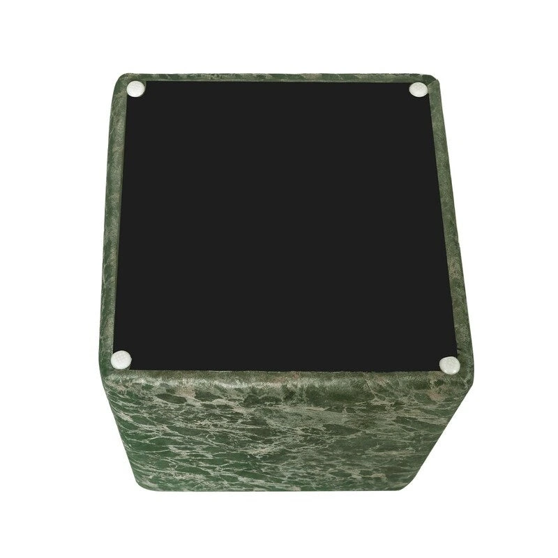 Adeco Square Ottoman Vanity Stool Fabric Upholstered Footrest Footstool