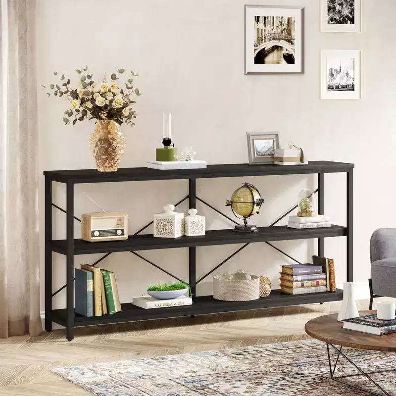 Lantine 55 Inches 3 Tiers TV Stand Console Long Sofa Table