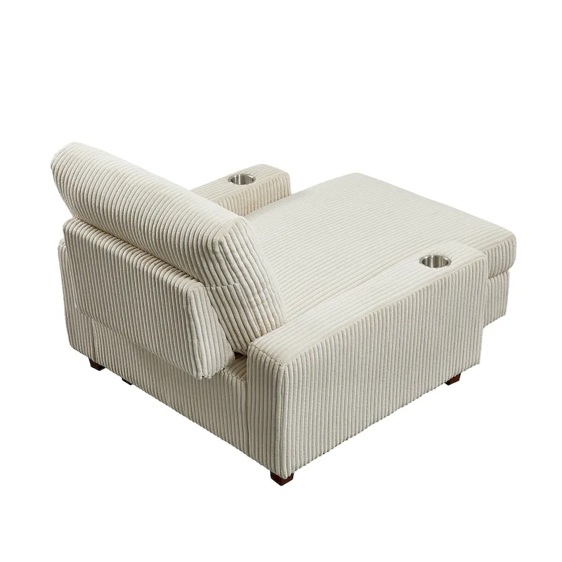 Upholstered Chaise Lounge with Adjustable Backrest Lounge Chair