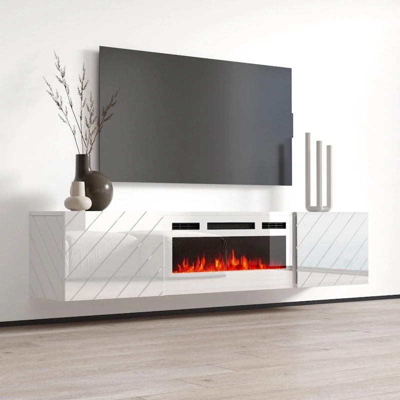 Luxe WH-EF Wall Mounted Electric Fireplace Modern 72 TV Stand